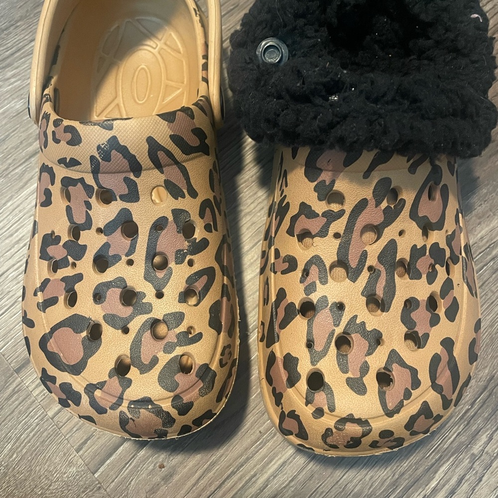 Leopard Print Kids Clogs